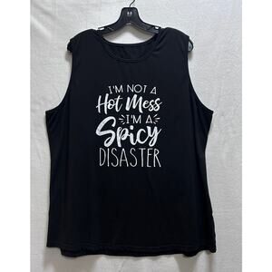 Gothic Graphic Tank Top 4XL I'm Not A Hot Mess I'm A Spicy Disaster Dark Boho